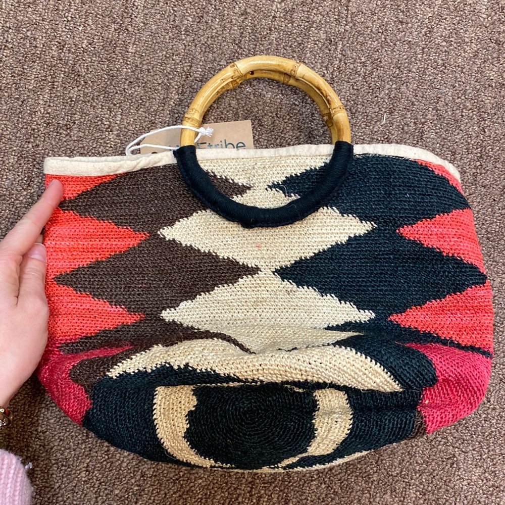 Jadetribe NWT bamboo handle tote small